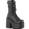 Vegan 13 cm CAMEL-250 emo femmes bottines chunky plateforme à lacets