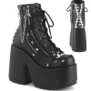 Vegan 13 cm CAMEL-208 femmes bottines plateforme épais talon chunky noires
