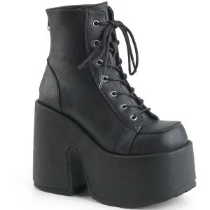 Vegan 13 cm CAMEL-203 femmes bottines plateforme épais talon chunky noires