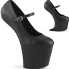 Vegan 20 cm CRAZE-880 Heelless escarpins pony talons noires