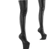 Vegan 20 cm CRAZE-3000 Heelless overknee bottes pony talons noires