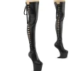 Vegan 20 cm CRAZE-3050 Heelless overknee bottes pony talons noires