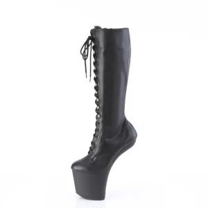 Vegan 20 cm CRAZE-2023 Heelless bottes pony talons noires