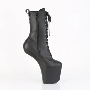 Vegan 20 cm CRAZE-1040 Heelless bottines pony talons noires