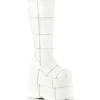 Vegan 18 cm cyberpunk bottes au genou homme plateforme extrême blanc