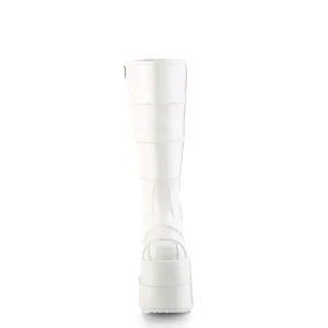 Vegan 18 cm cyberpunk bottes au genou homme plateforme extrême blanc