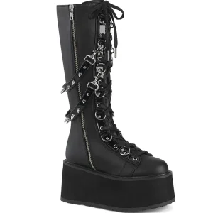 Vegan 9 cm DAMNED-220 plateforme bottes hautes femme à lacets