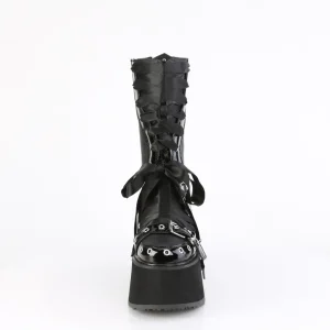 Vegan 9 cm DAMNED-120 plateforme bottes femme hauteur mollet à lacets