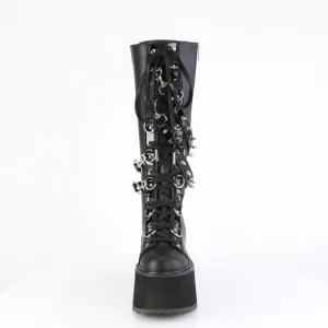 Vegan 9 cm DAMNED-220 plateforme bottes hautes femme à lacets