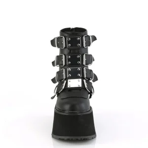 Vegan 9 cm DAMNED-105 plateforme bottines femmes avec boucles noir
