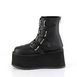 Vegan 9 cm DAMNED-105 plateforme bottines femmes avec boucles noir