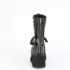 Vegan 9 cm DAMNED-120 plateforme bottes femme hauteur mollet à lacets