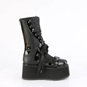 Vegan 9 cm DAMNED-120 plateforme bottes femme hauteur mollet à lacets