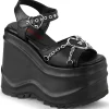 Vegan 15 cm DemoniaCult WAVE-09 lolita sandale talon compensé plateforme