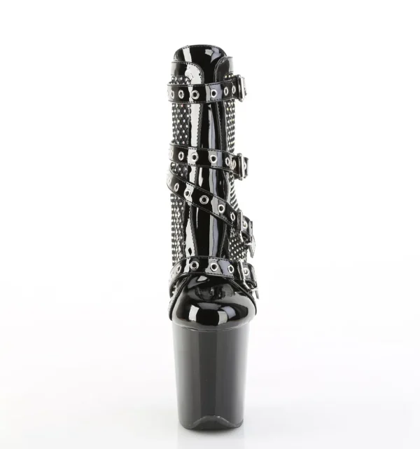 Vegan 20 cm FLAMINGO bottes plate-forme et boucles noir