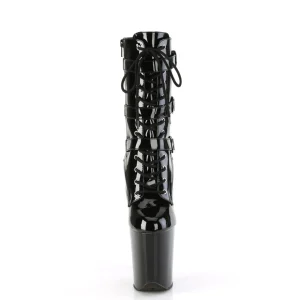 Vegan 20 cm FLAMINGO-1043 bottes plate-forme et boucles noir