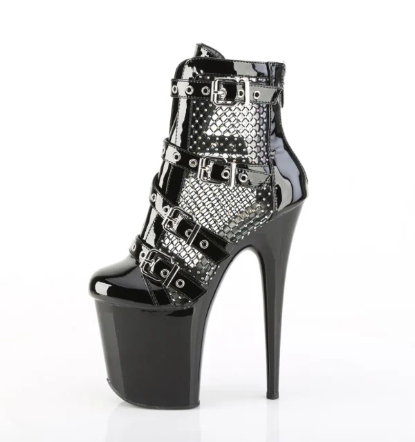 Vegan 20 cm FLAMINGO bottes plate-forme et boucles noir