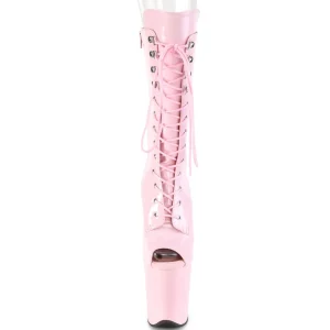 Vegan 20 cm FLAMINGO-1051 bottes plate-forme et bout ouvert rose