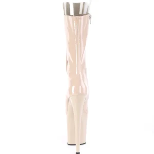Vegan 20 cm FLAMINGO-1051 bottes plate-forme et bout ouvert beige