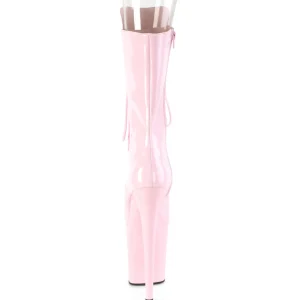 Vegan 20 cm FLAMINGO-1051 bottes plate-forme et bout ouvert rose
