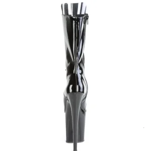 Vegan 20 cm FLAMINGO-1051 bottes plate-forme et bout ouvert noir