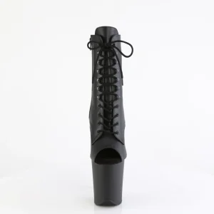 Vegan 20 cm FLAMINGO-1021 bottines plate-forme et bout ouvert noir