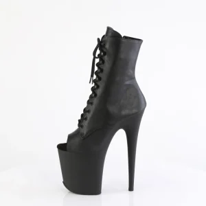 Vegan 20 cm FLAMINGO-1021 bottines plate-forme et bout ouvert noir