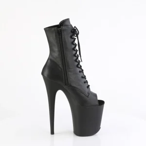 Vegan 20 cm FLAMINGO-1021 bottines plate-forme et bout ouvert noir