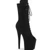 Vegan 20 cm FLAMINGO-1051FS bottes plate-forme et bout ouvert noir