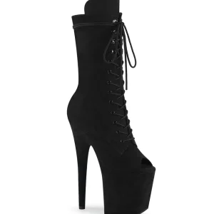 Vegan 20 cm FLAMINGO-1051FS bottes plate-forme et bout ouvert noir