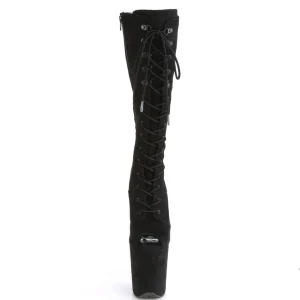 Vegan 20 cm FLAMINGO-2051FS bottes plate-forme et bout ouvert noir