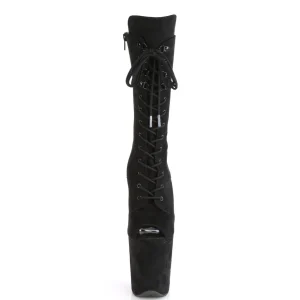 Vegan 20 cm FLAMINGO-1051FS bottes plate-forme et bout ouvert noir