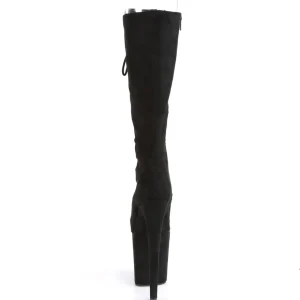 Vegan 20 cm FLAMINGO-2051FS bottes plate-forme et bout ouvert noir