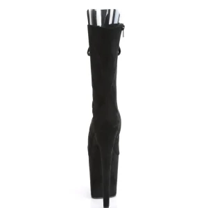 Vegan 20 cm FLAMINGO-1051FS bottes plate-forme et bout ouvert noir