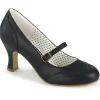 Vegan 7,5 cm FLAPPER-32 retro vintage escarpins à talon maryjane noir