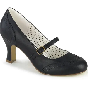 Vegan 7,5 cm FLAPPER-32 retro vintage escarpins à talon maryjane noir
