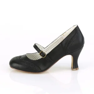 Vegan 7,5 cm FLAPPER-32 retro vintage escarpins à talon maryjane noir