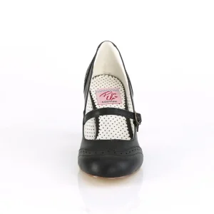 Vegan 7,5 cm FLAPPER-32 retro vintage escarpins à talon maryjane noir
