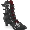 Vegan 5 cm FLORA-1035 nosferatu bottines gothique avec boucles