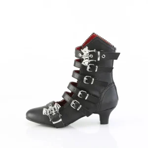 Vegan 5 cm FLORA-1035 nosferatu bottines gothique avec boucles