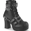 Vegan 9,5 cm GOTHIKA-66 emo femmes bottines chunky plateforme à boucles