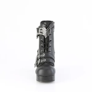 Vegan 9,5 cm GOTHIKA-66 emo femmes bottines chunky plateforme à boucles