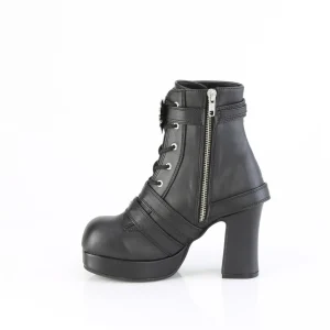 Vegan 9,5 cm GOTHIKA-66 emo femmes bottines chunky plateforme à boucles