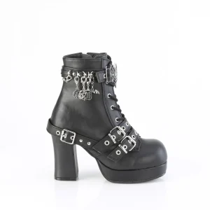 Vegan 9,5 cm GOTHIKA-66 emo femmes bottines chunky plateforme à boucles