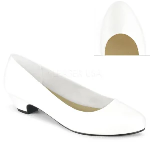 Vegan 3 cm GWEN-01 escarpins pour homme et drag queens en blanc