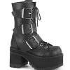 Vegan 9,5 cm RANGER-308 gothique femmes bottines chunky plateforme à boucles