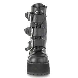 Vegan 9,5 cm RANGER-308 gothique femmes bottines chunky plateforme à boucles
