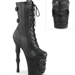 Vegan 20 cm RAPTURE-1047 bottines à talons hauts crâne