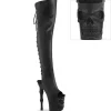 Vegan 20 cm RAPTURE-3019 crâne plateforme bottes overknee femme
