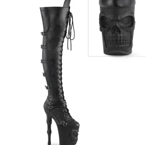Vegan 20 cm RAPTURE-3045 crâne plateforme bottes overknee femme